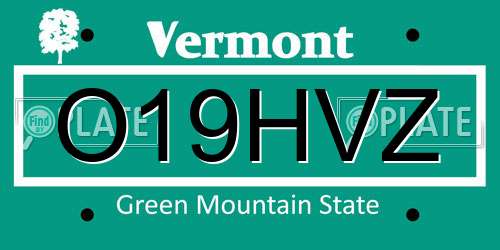 O19HVZ Vermont License Plate