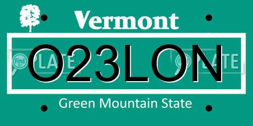 O23LON Vermont License Plate