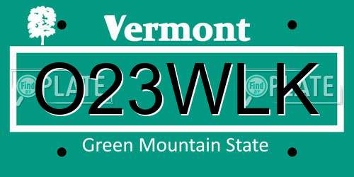 O23WLK Vermont License Plate