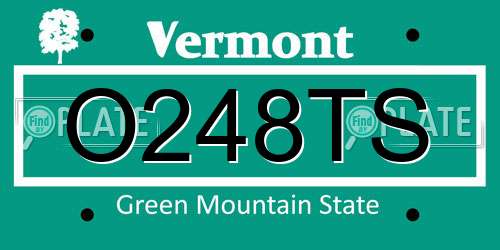 O248TS Vermont License Plate