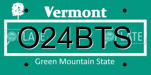 O24BTS Vermont License Plate