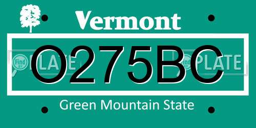 O275BC Vermont License Plate
