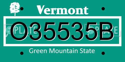O35535B Vermont License Plate