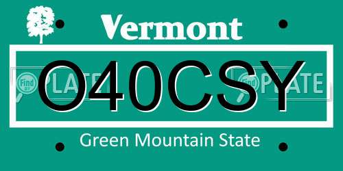 O40CSY Vermont License Plate