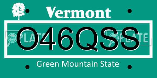 O46QSS Vermont License Plate