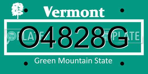 O4828G Vermont License Plate