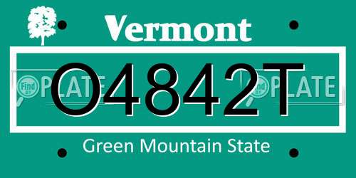 O4842T Vermont License Plate