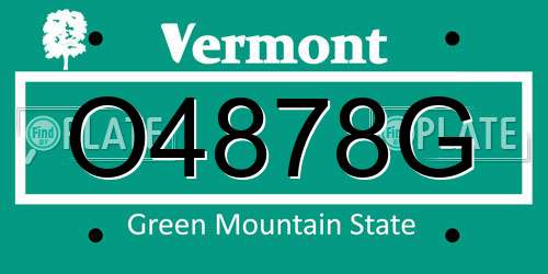 O4878G Vermont License Plate
