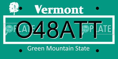 O48ATT Vermont License Plate
