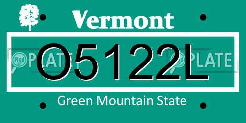 O5122L Vermont License Plate