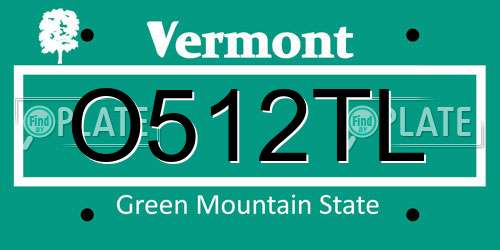 O512TL Vermont License Plate