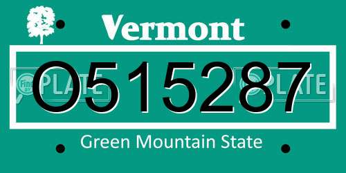 O515287 Vermont License Plate