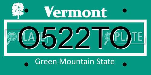 O522TO Vermont License Plate