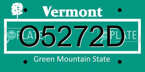 O5272D Vermont License Plate