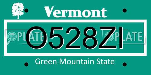 O528ZI Vermont License Plate