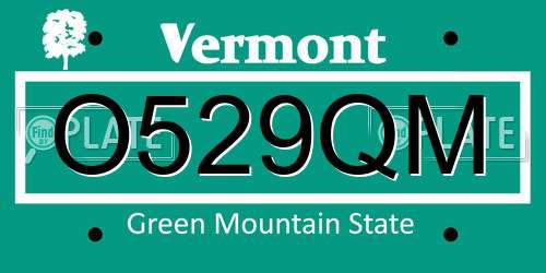 O529QM Vermont License Plate