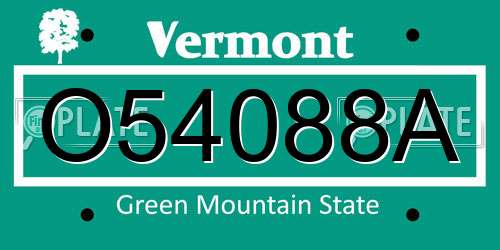 O54088A Vermont License Plate