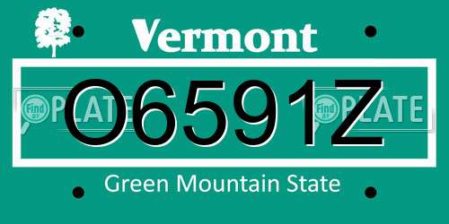 O6591Z Vermont License Plate
