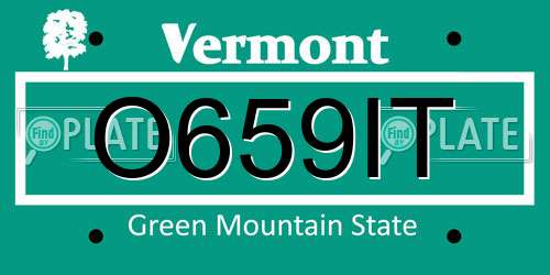 O659IT Vermont License Plate