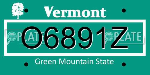 O6891Z Vermont License Plate
