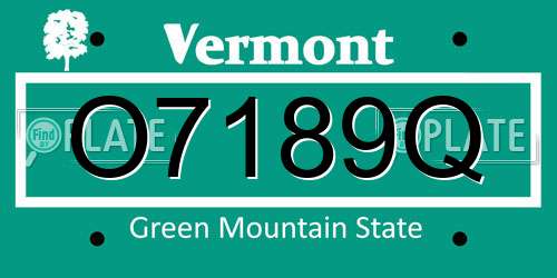 O7189Q Vermont License Plate