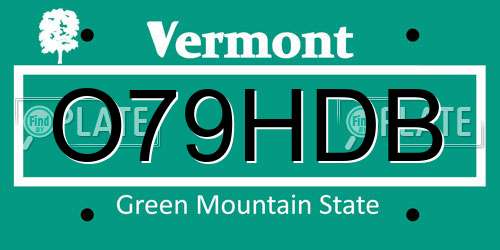 O79HDB Vermont License Plate