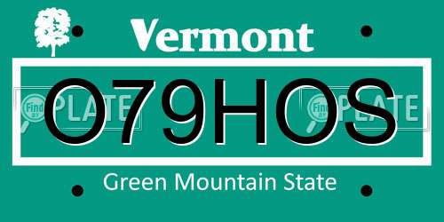 O79HOS Vermont License Plate