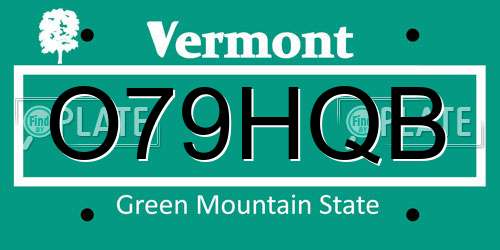 O79HQB Vermont License Plate