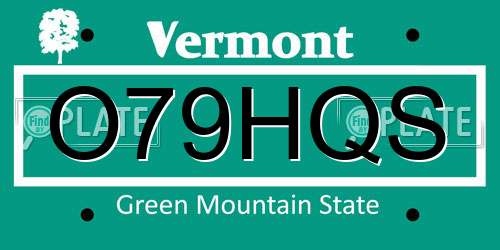 O79HQS Vermont License Plate