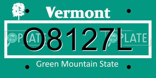 O8127L Vermont License Plate