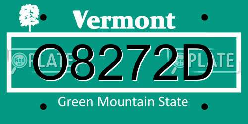 O8272D Vermont License Plate