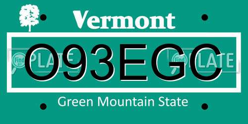 O93EGC Vermont License Plate