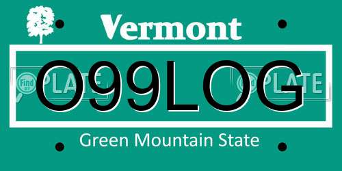 O99LOG Vermont License Plate