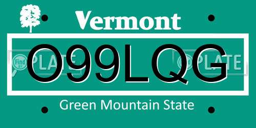 O99LQG Vermont License Plate