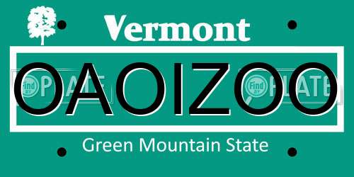 OAOIZOO Vermont License Plate