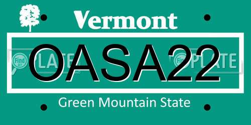 OASA22 Vermont License Plate