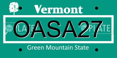 OASA27 Vermont License Plate