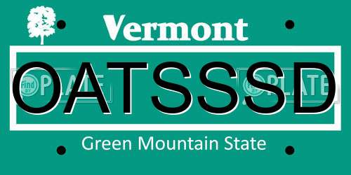 OATSSSD Vermont License Plate