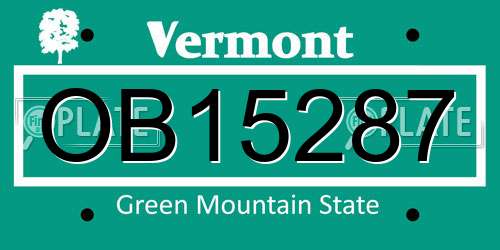 OB15287 Vermont License Plate