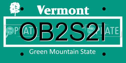 OB2S2I Vermont License Plate