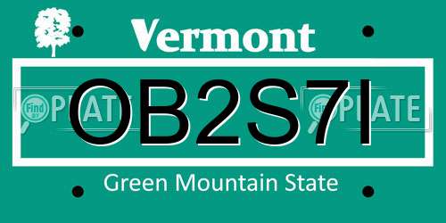 OB2S7I Vermont License Plate