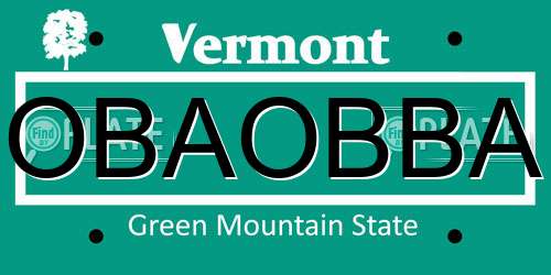 OBAOBBA Vermont License Plate