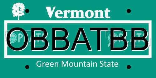 OBBATBB Vermont License Plate