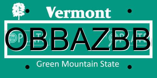 OBBAZBB Vermont License Plate