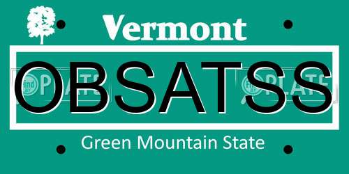 OBSATSS Vermont License Plate