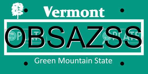 OBSAZSS Vermont License Plate