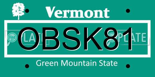 OBSK81 Vermont License Plate