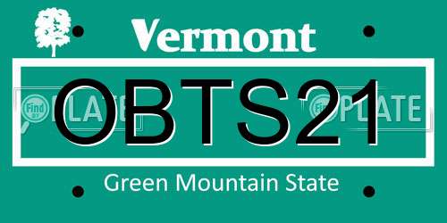 OBTS21 Vermont License Plate