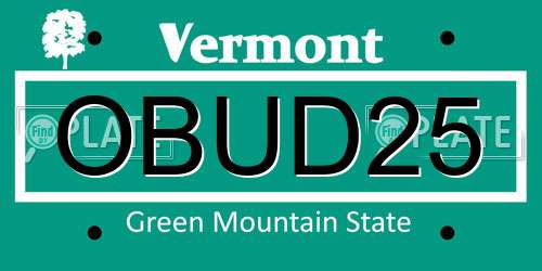 OBUD25 Vermont License Plate