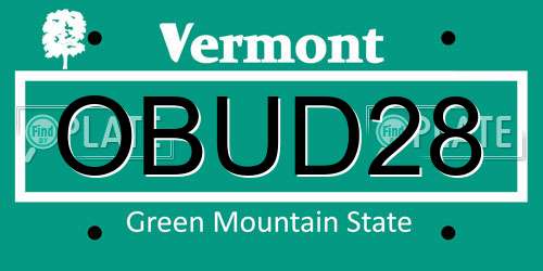 OBUD28 Vermont License Plate